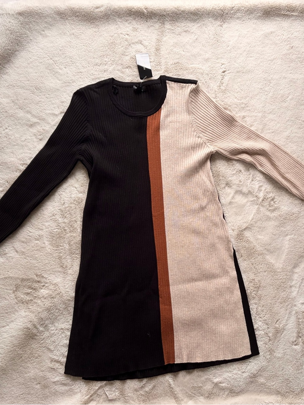 Alfani Ribbed Colorblock Sweater Tunic Dress – Large – NWT